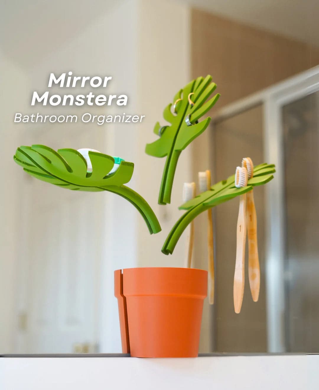 Monstera Bathroom Organiser